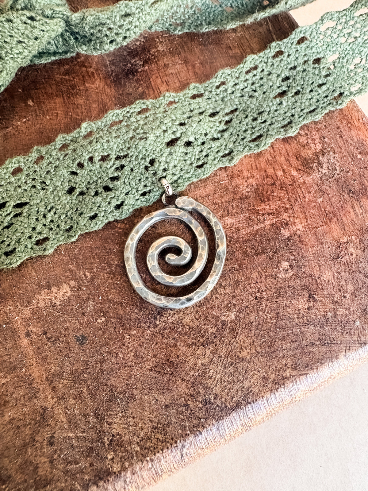 hammered spiral wrap choker