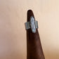 point pearl wide band ring