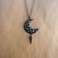 crescent moon spike necklace