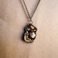 bronze pearl mushroom necklace