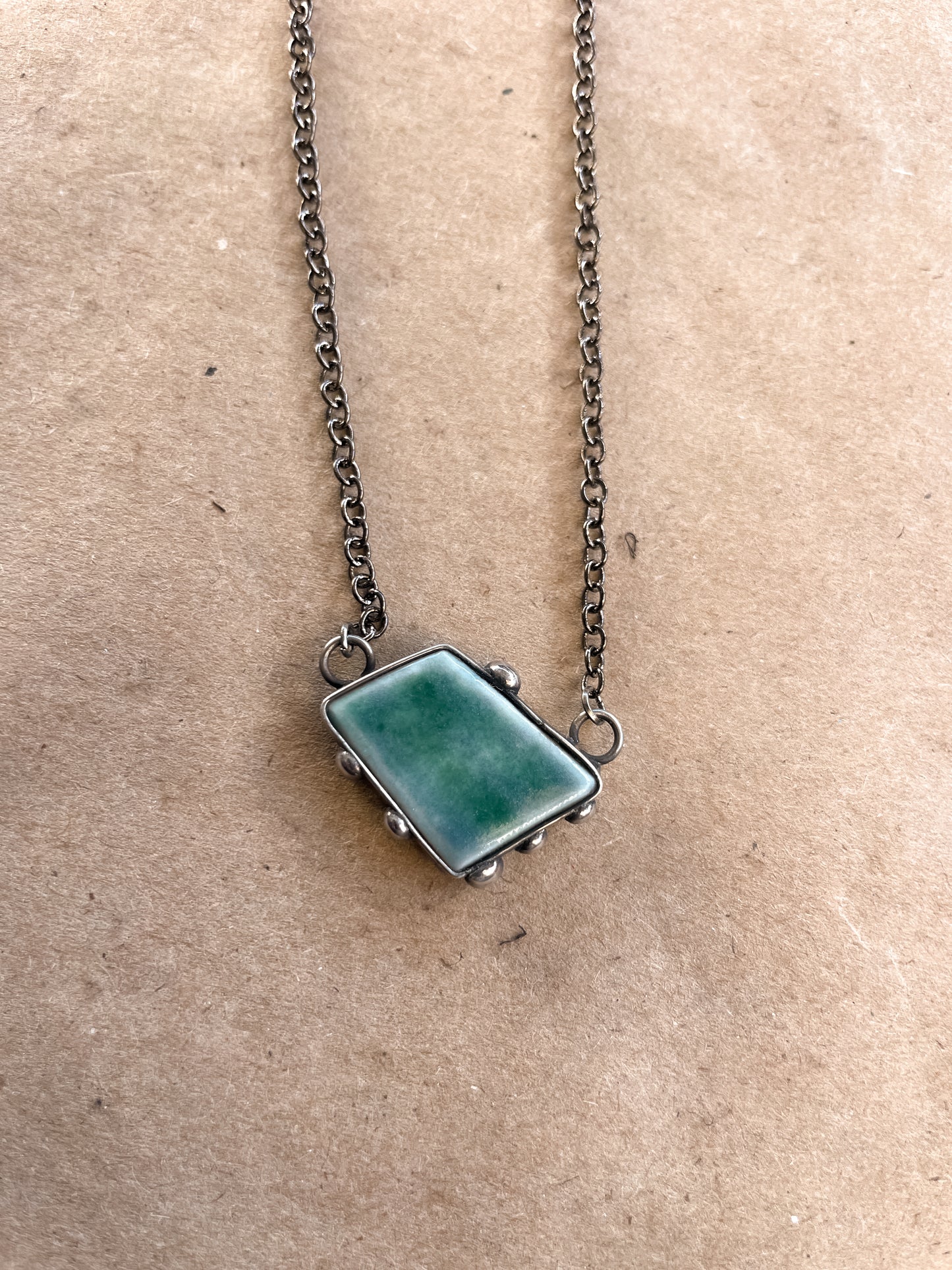 forest green geometric necklace