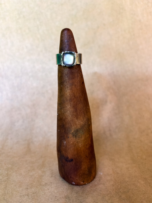 black glow wide band ring