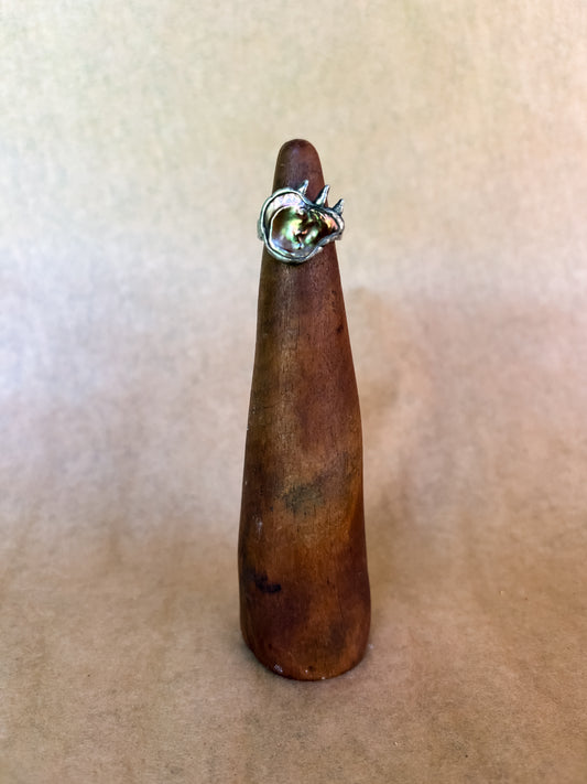 spiked bronze pearl ring