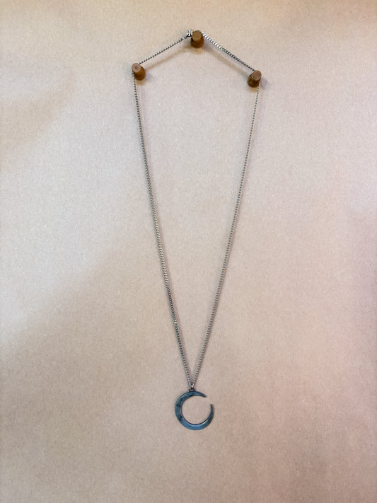 faceted crescent moon necklace
