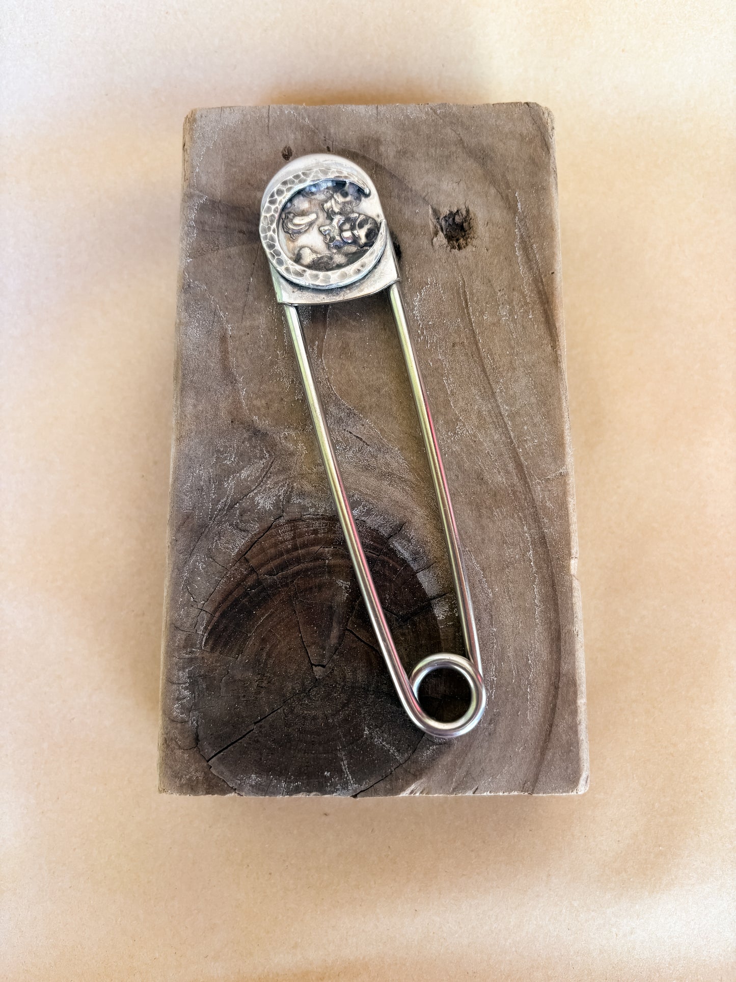 crescent moon safety pin