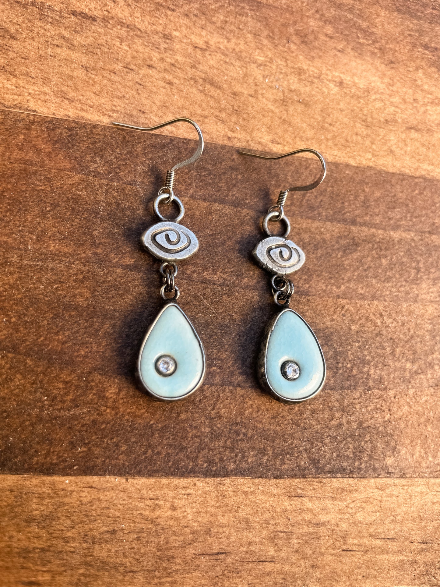 big blue tears earrings