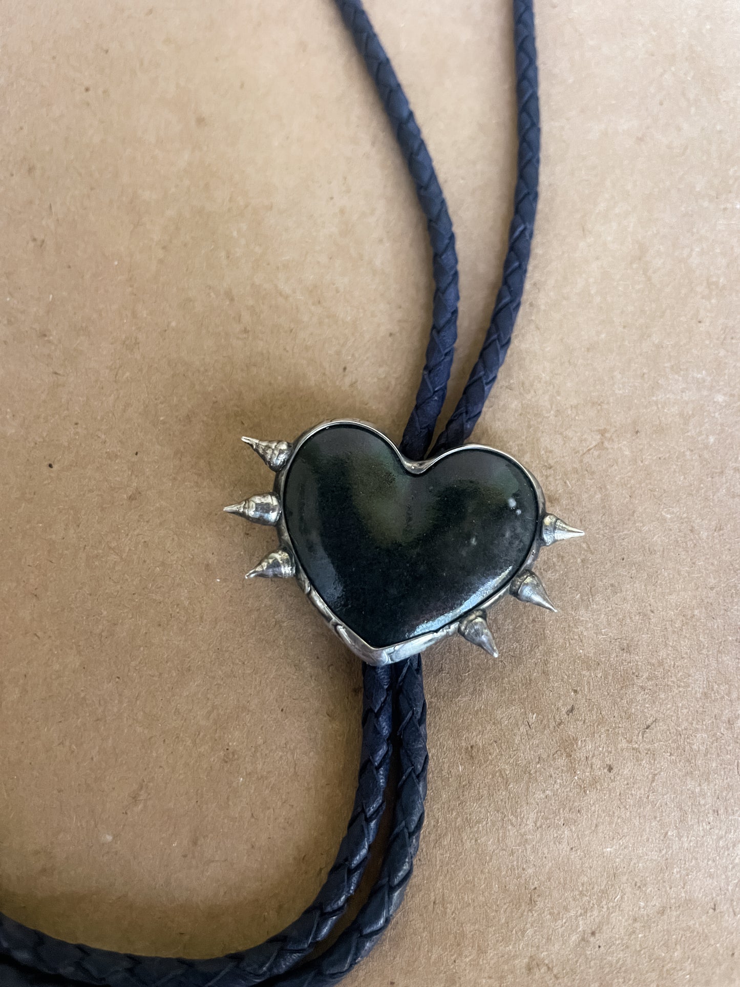 black heart bolo tie