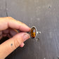 studded amber ring