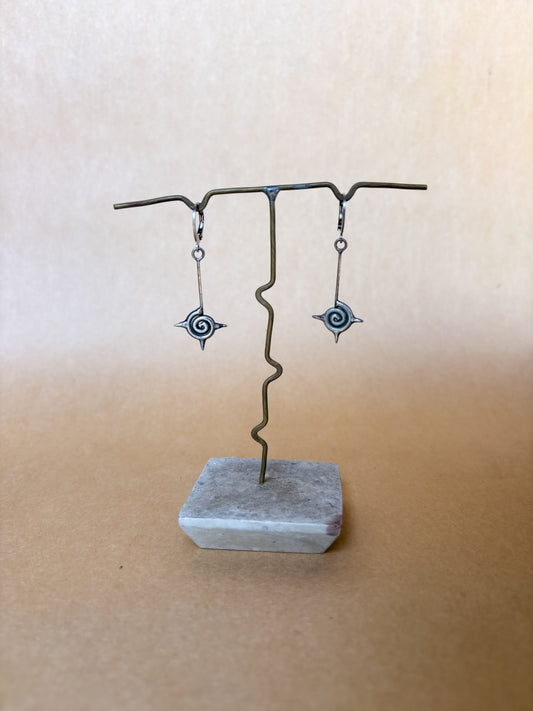 spiked swirl earrings