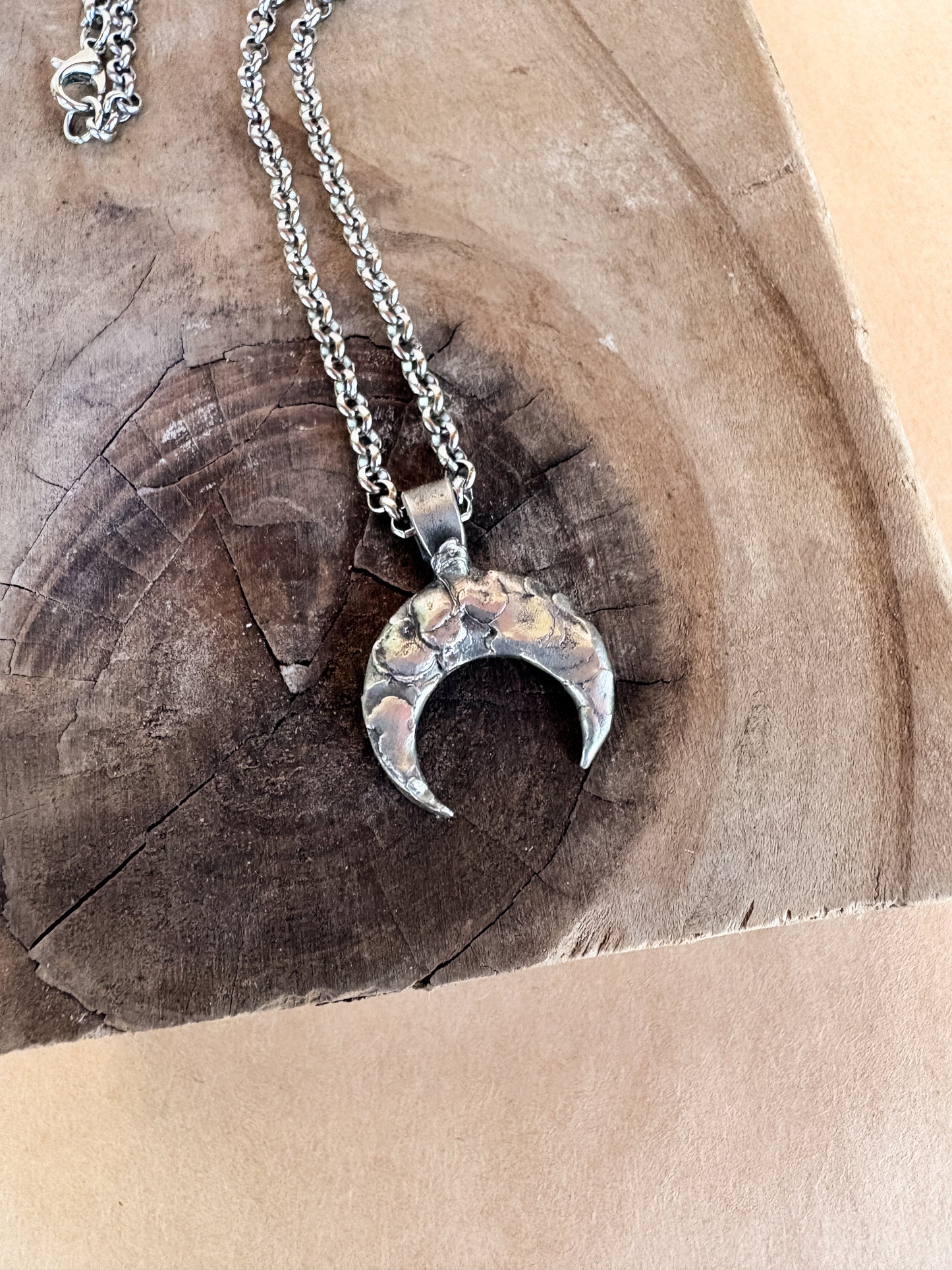 waxing crescent moon necklace