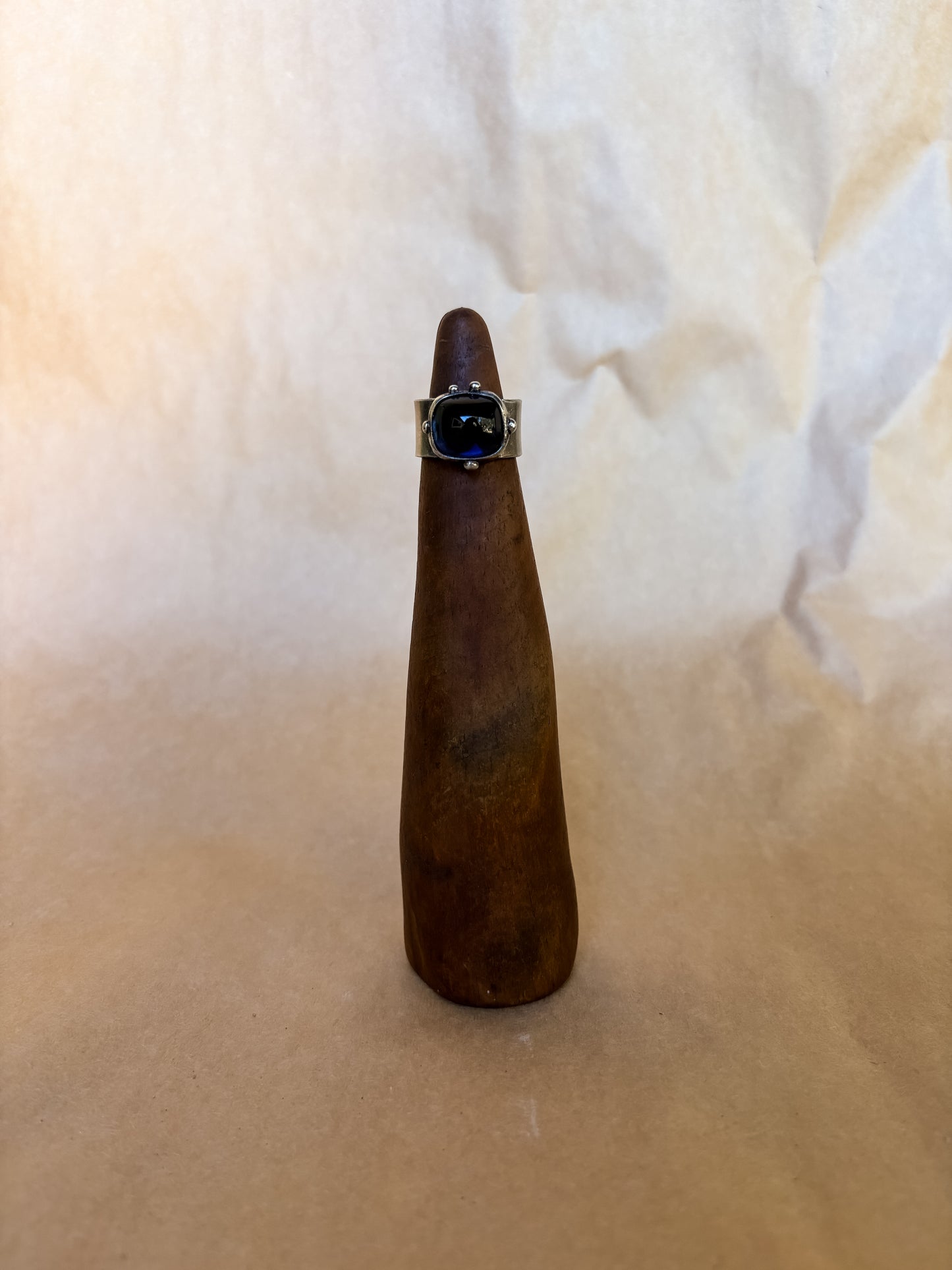 tall green wide band ring