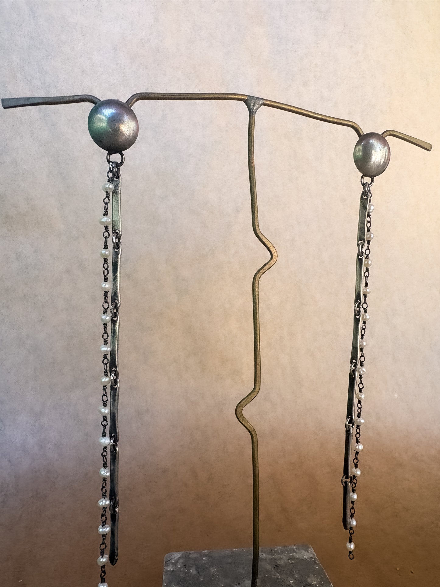pearl chain earrings