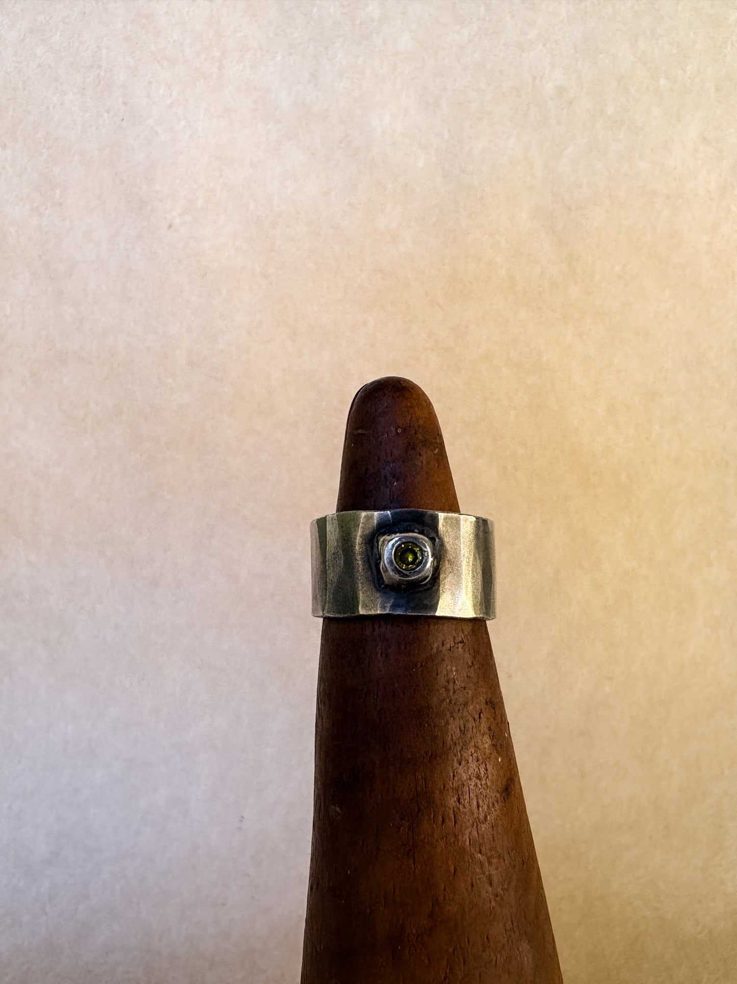 rose gem wide band ring