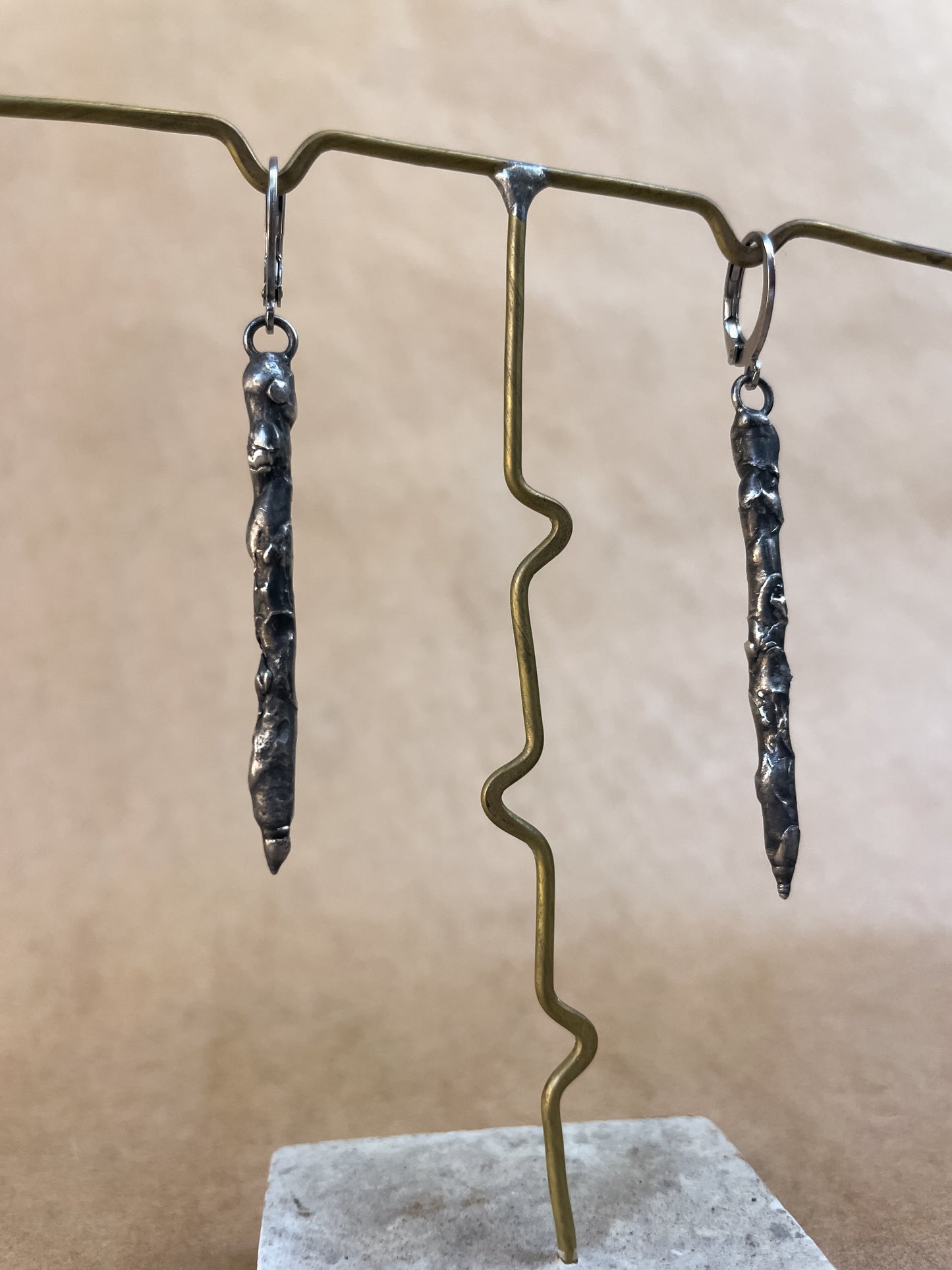 slag spike earrings