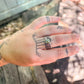 speckly circle wide band ring