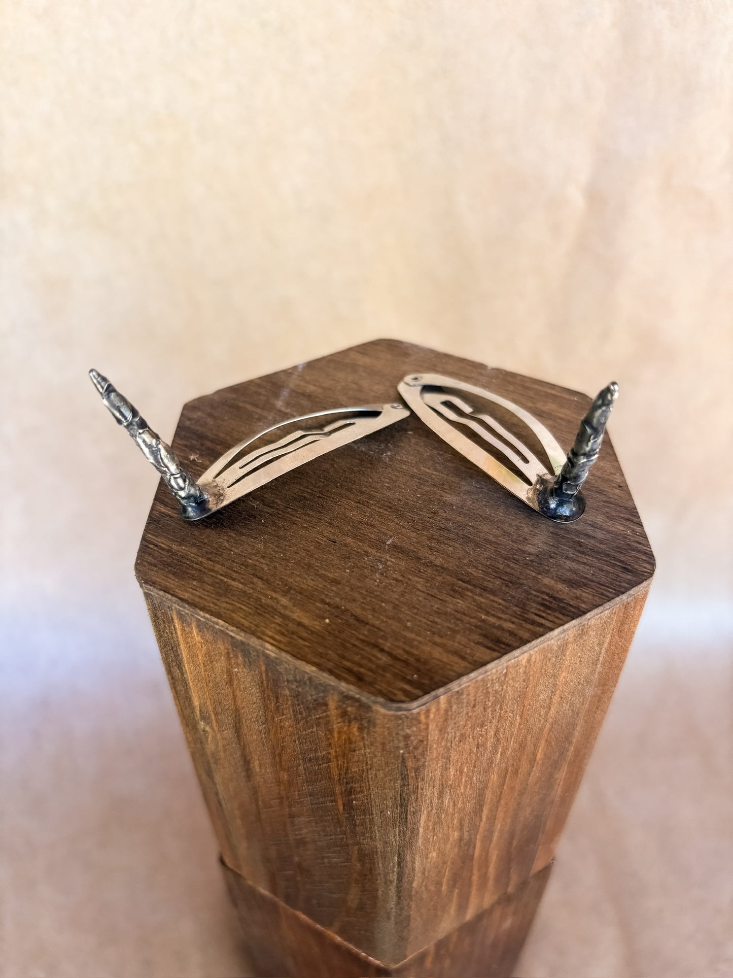spike horn barrettes