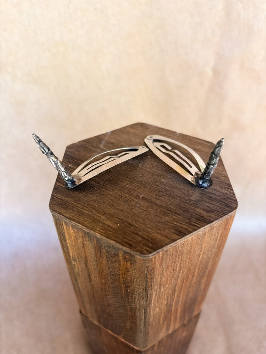 spike horn barrettes