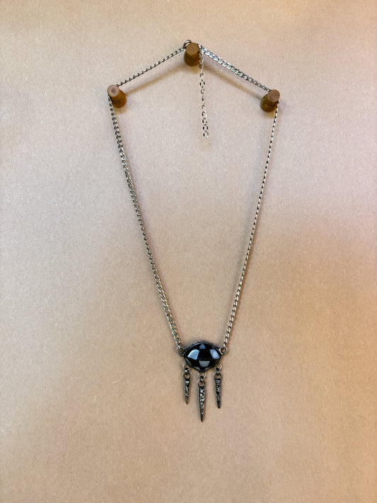 checkerboard icicle necklace