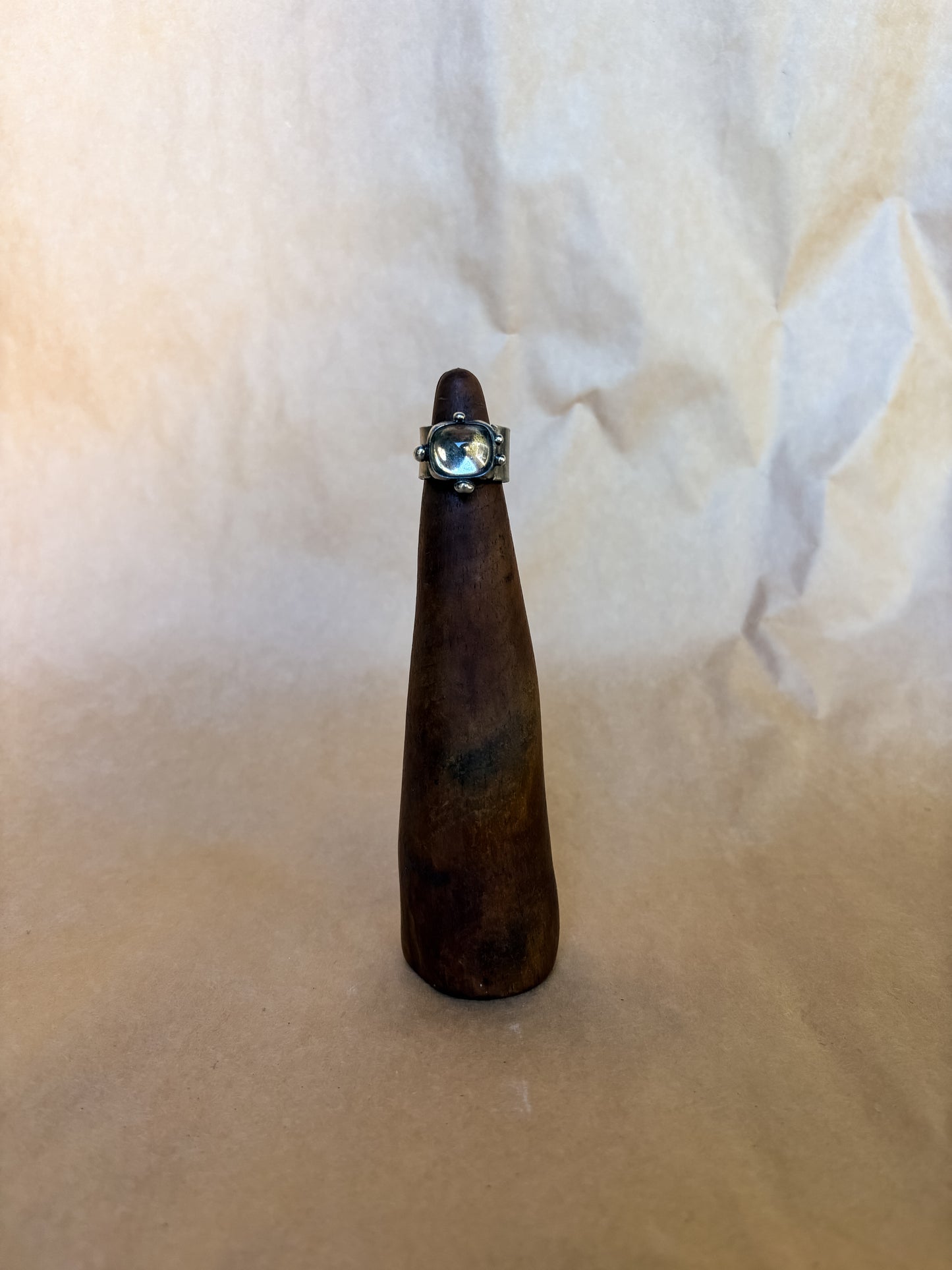 frosted bauble wide band ring