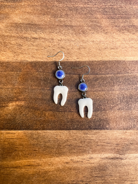 big tooth earrings