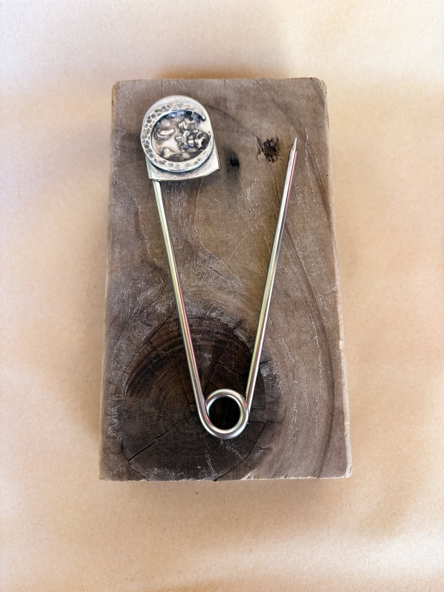 crescent moon safety pin