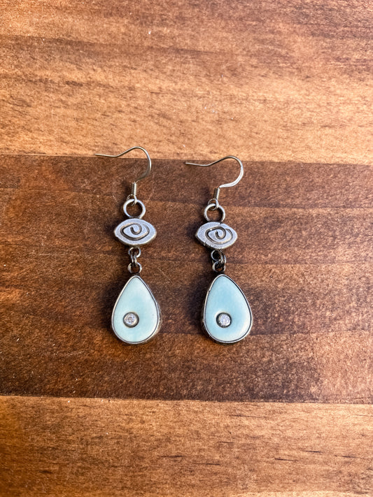 big blue tears earrings