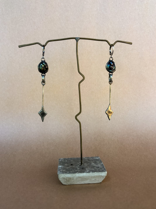 black star drop earrings