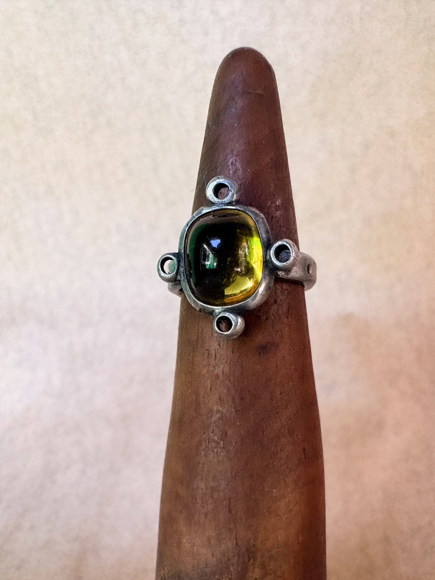 yellow dotty ring