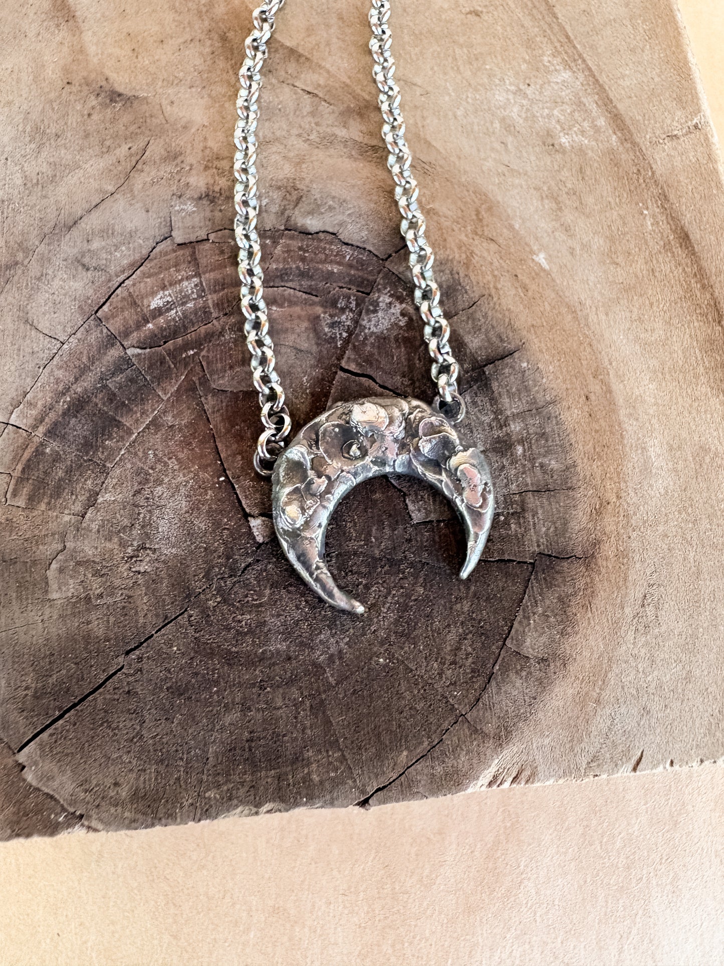 chunky crescent moon necklace