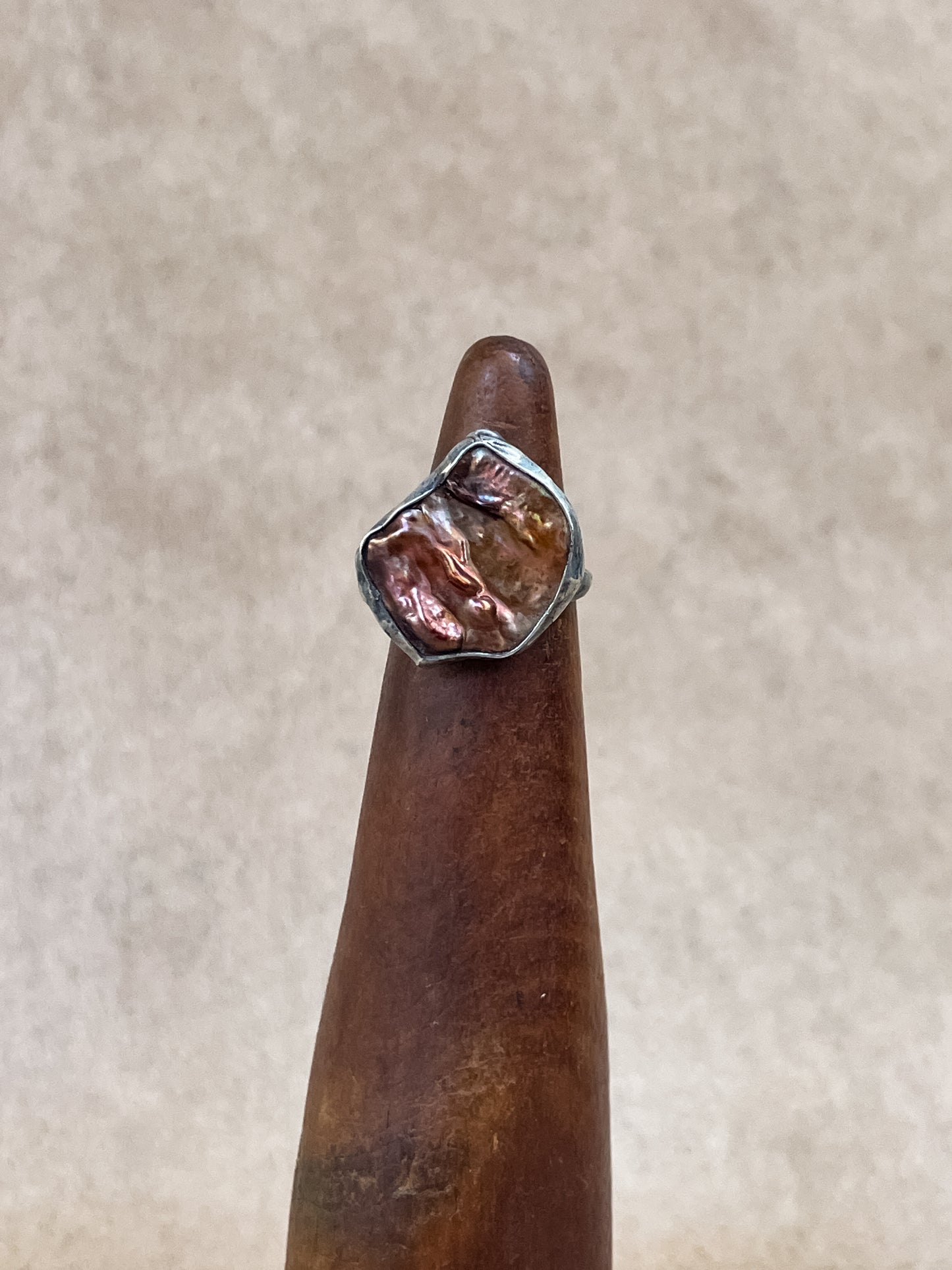 bronze pearl ring