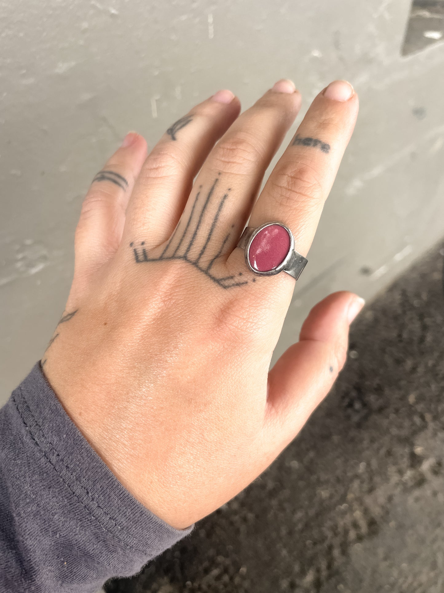 pink oval ring