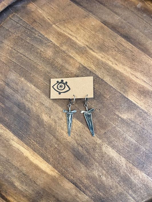 sturdy sword and dagger earrings