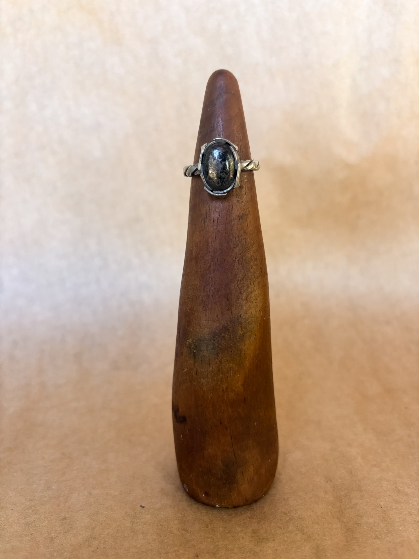 black pyrite ring