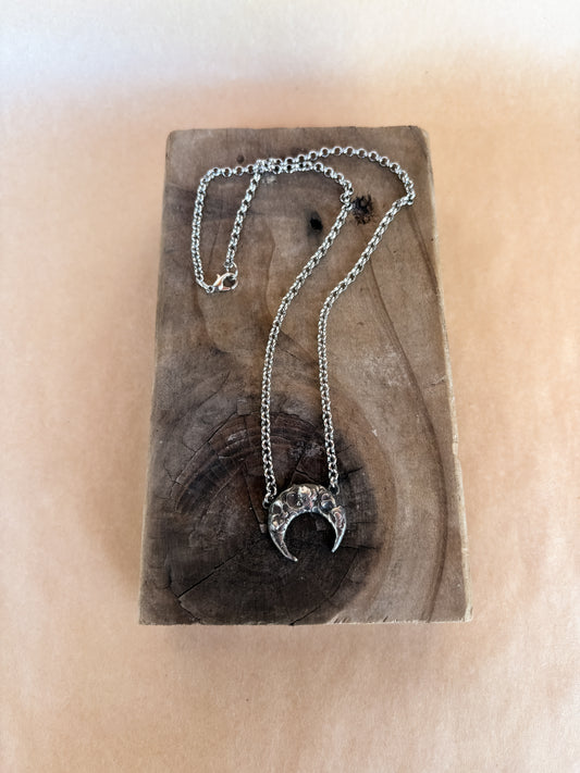 chunky crescent moon necklace