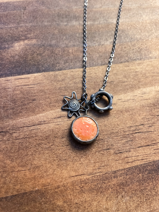 orange morning charm necklace