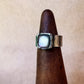 black glow wide band ring