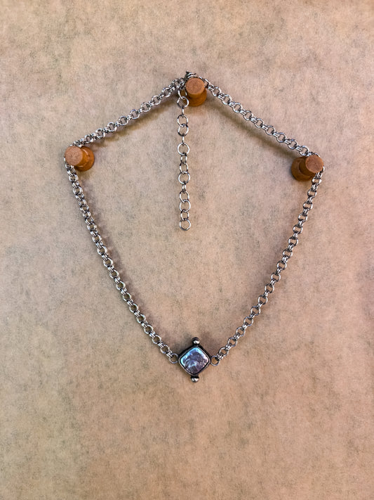 shark blue pearl choker