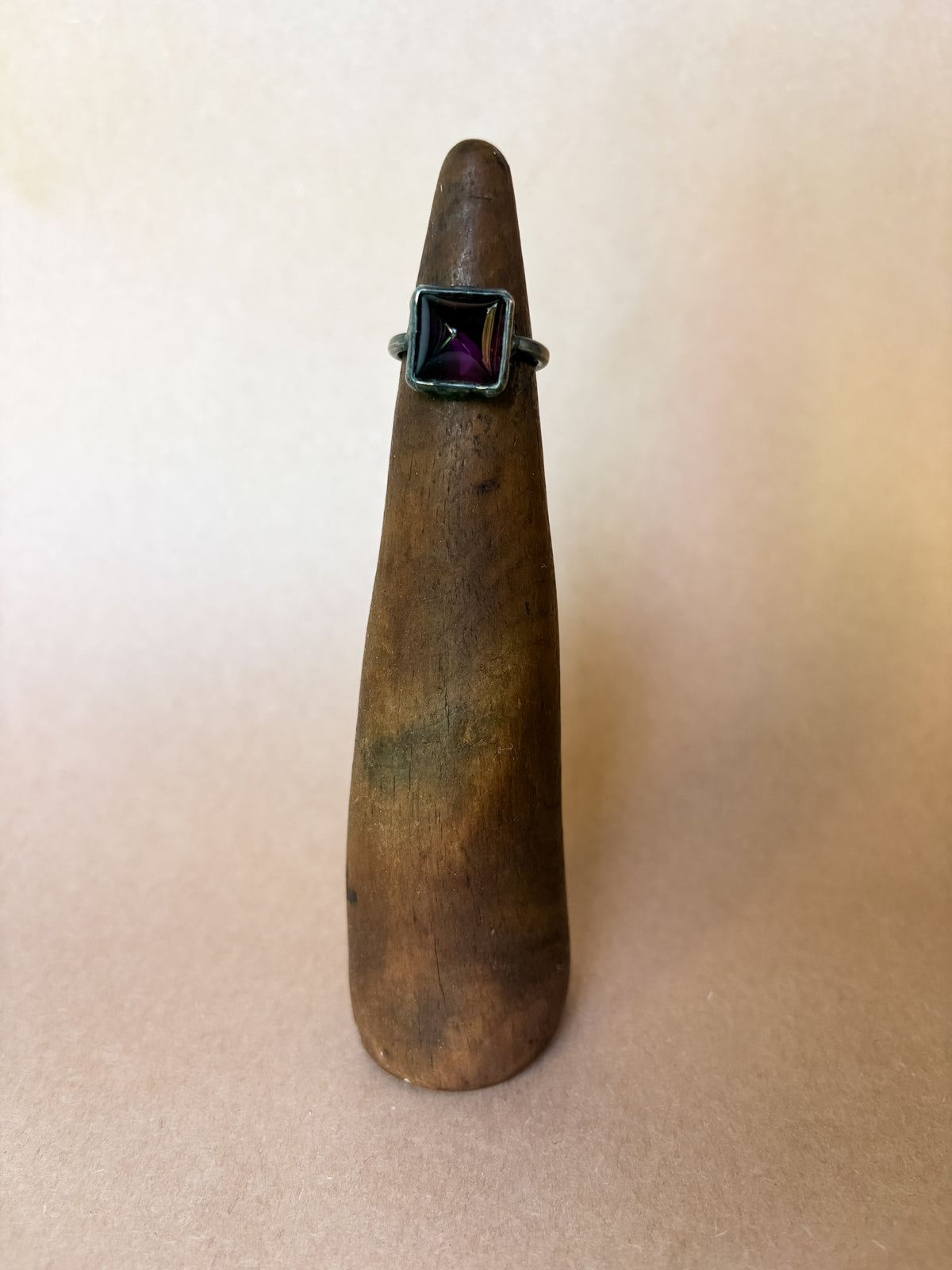 violet pyramid ring
