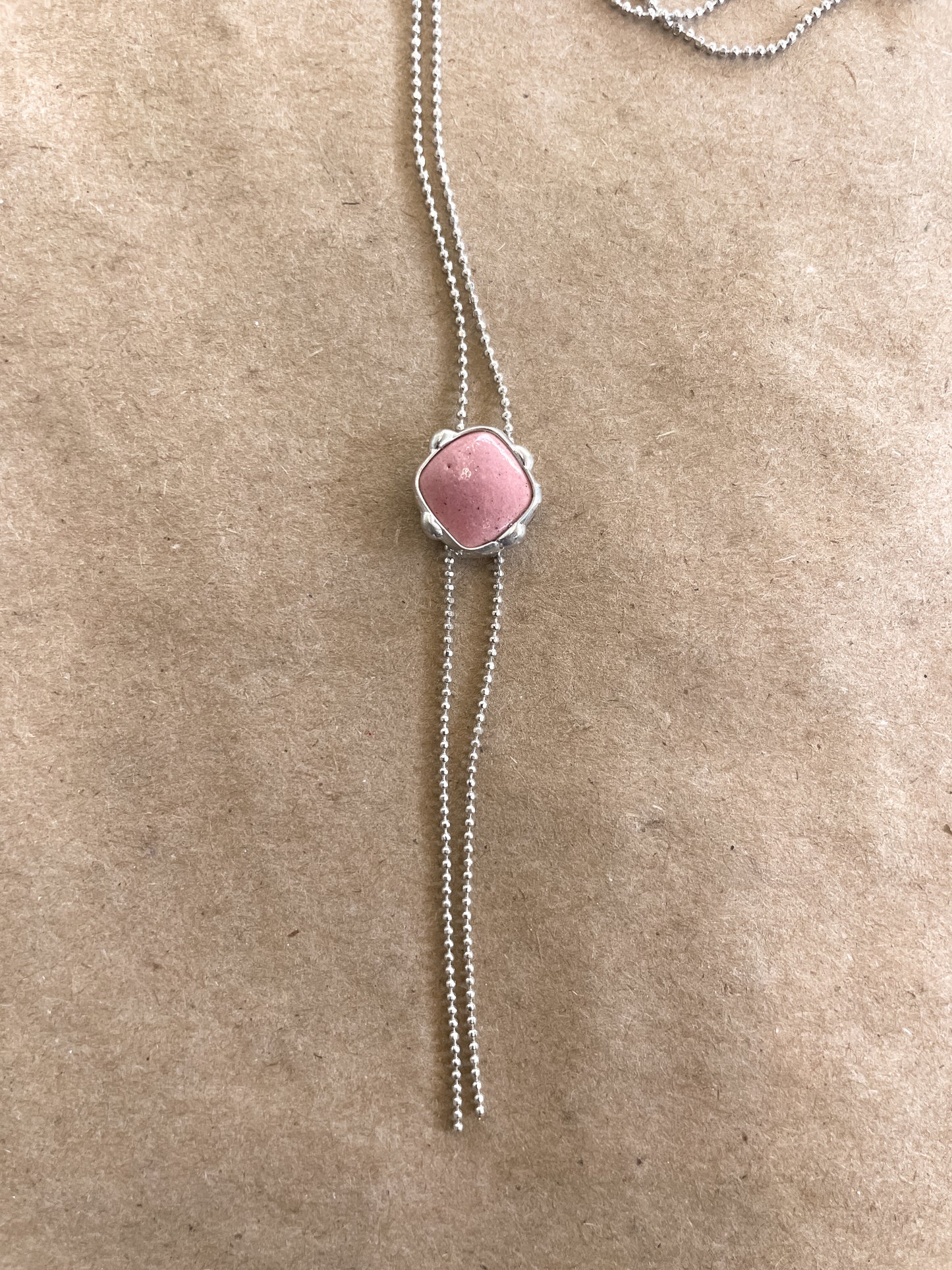 baby pink fauxlo necklace