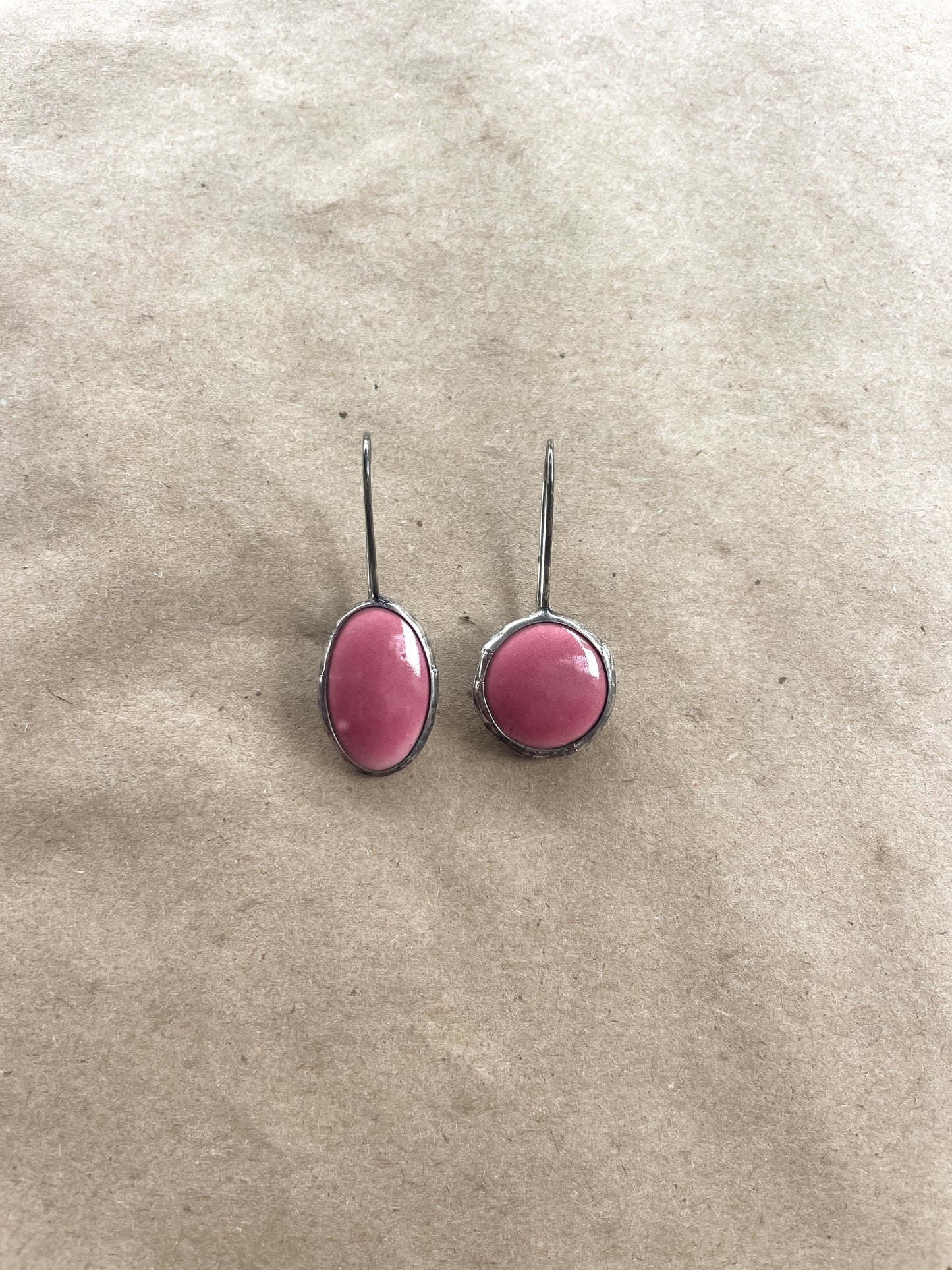 pink mismatch earrings