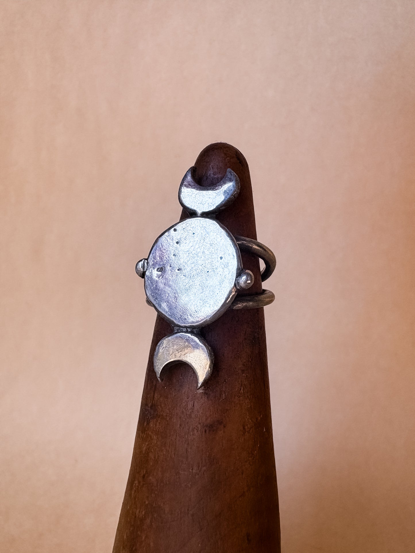 crescent moon mirror ring