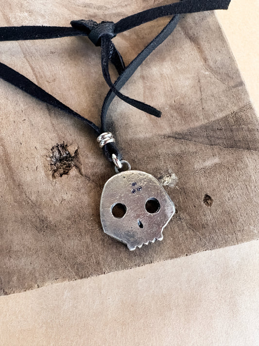 sparkle skull wrap choker