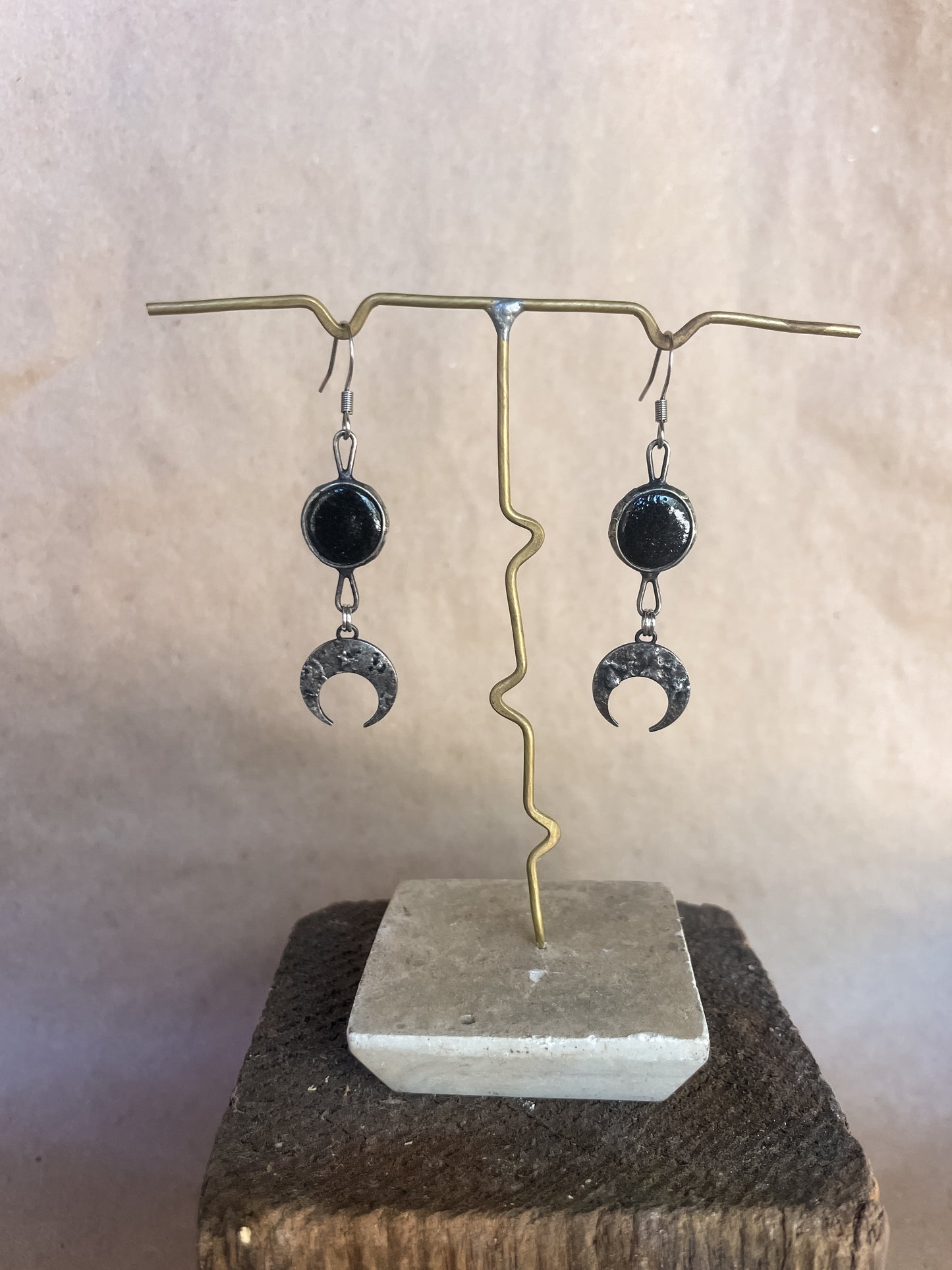 black moon earrings