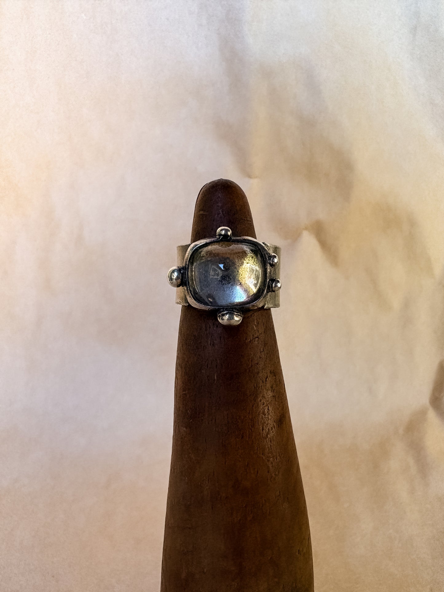 frosted bauble wide band ring