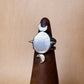 spike & moon mirror ring
