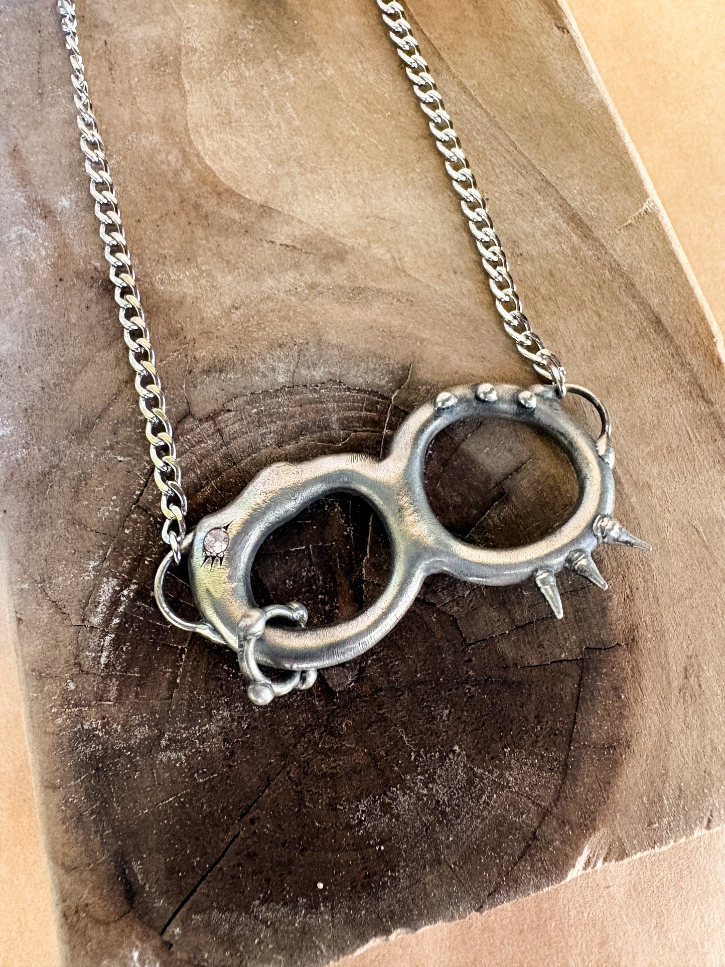 infinity pink junk pendant