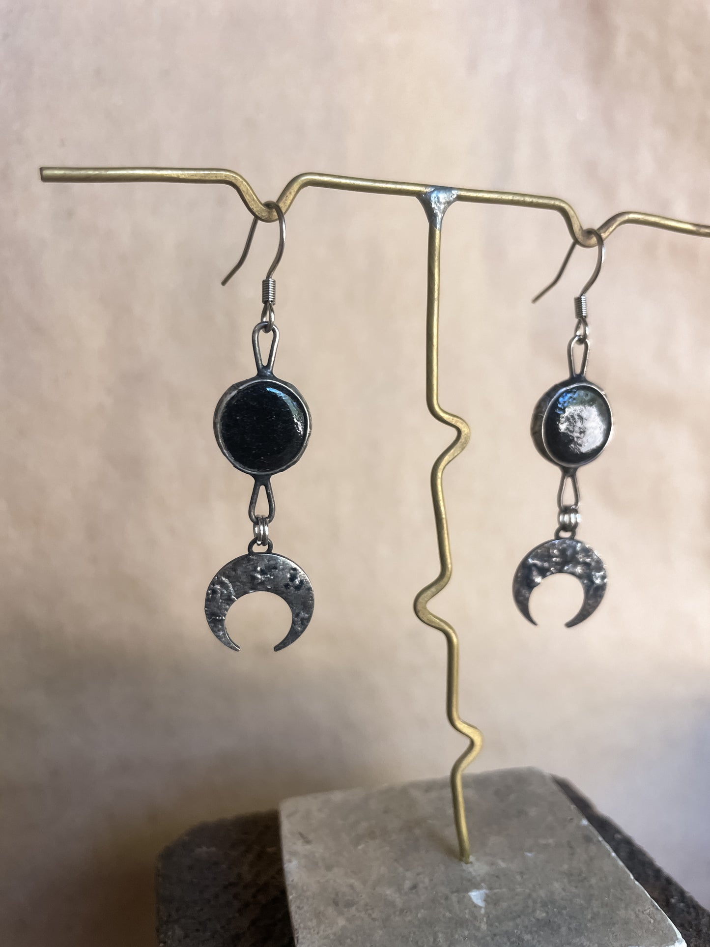 black moon earrings