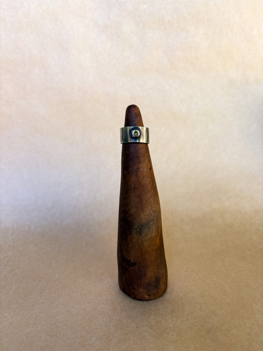 rose gem wide band ring