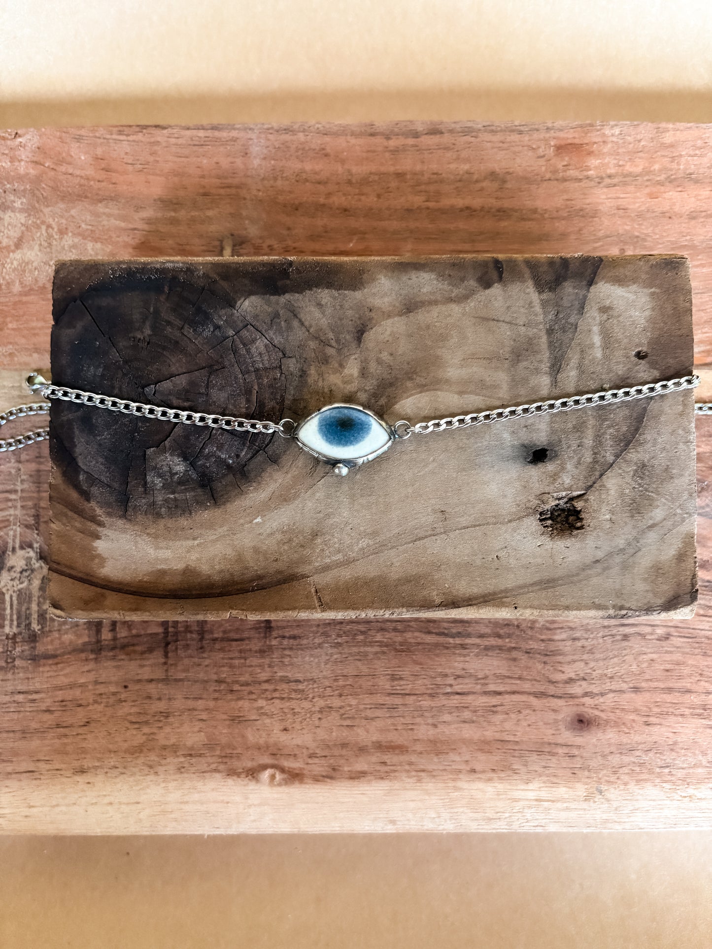 blue chunky eyeball choker