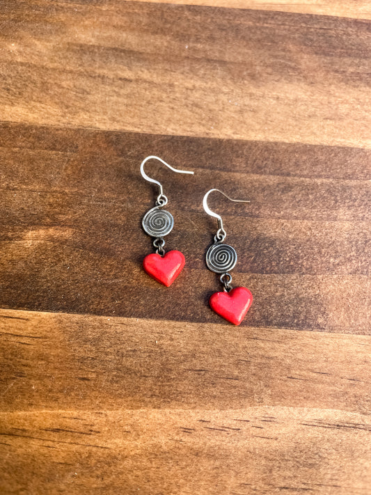 crazy heart earrings